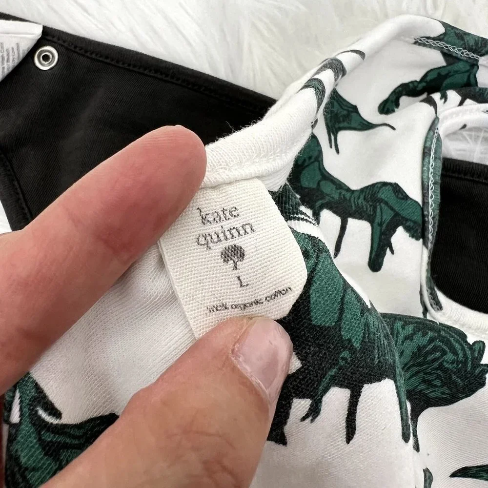 Kate Quinn Organic Cotton Bib Bundle Gray Bandana Dino Dinosaurs